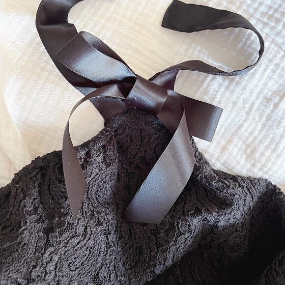 Rodarte x Target 2009 Black Lace Bow Detail Halter Dress Size 7 - Size Small / M - Picture 7 of 10